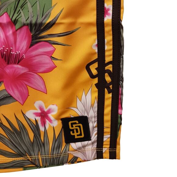 Hurley MLB Swim Trunks SAN DIEGO PADRES Mens Sz 36 Yellow Board Shorts Tropical - Picture 5 of 16